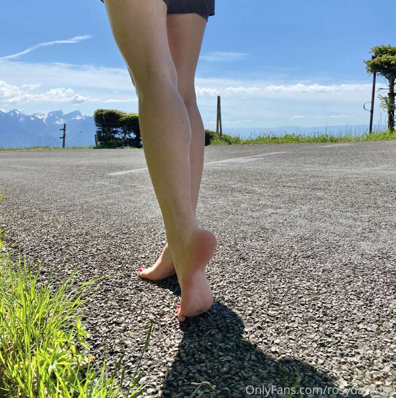 Walking on the road barefoot 🌺