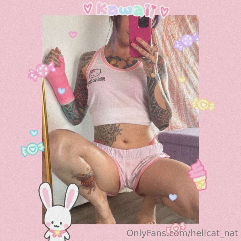 My PJs vs. Whats underneath 👀 I loveee my new hello kitty se.. 3