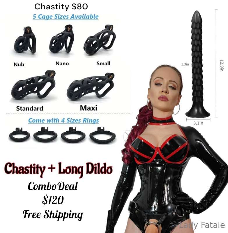 CHASTITY + DILDO PACKAGE! 🍆🔒For only $120 you will receive t.. 4