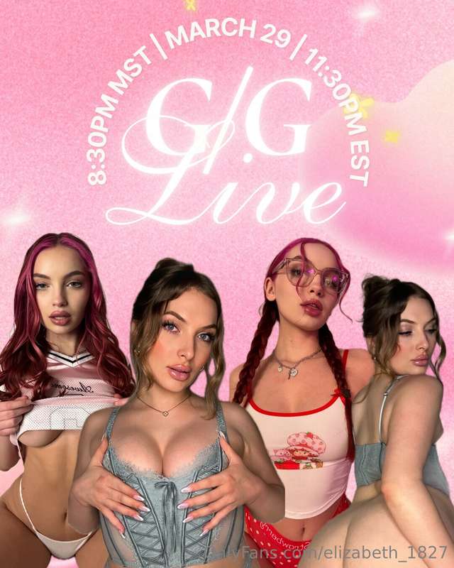 Liveeee tonight 😝 Starts at 8:30 PST / 11:30 EST 💖 With @sie..