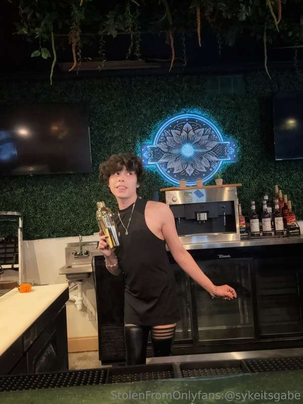 Welcome to ***** bar! I’m Gabe, what can I get for you!? :3 ..