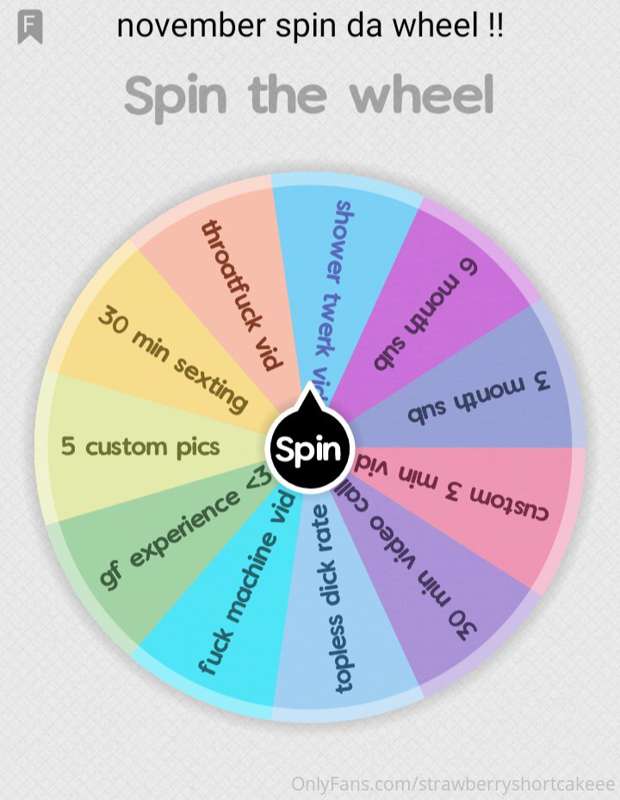 here's my november spin da wheel 🥺 i luv making these for u .. 1