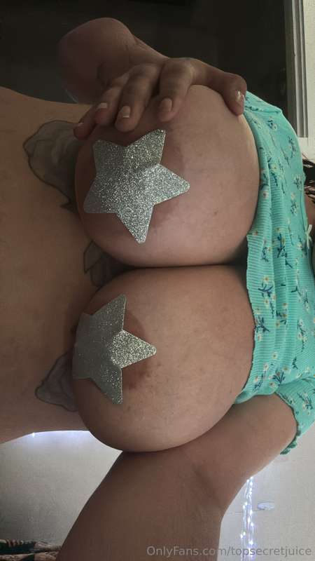 Swipe to see my tittys dangling with the new nipple stickers..