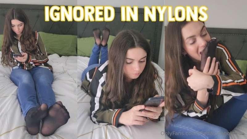 Foot Fetish Worship Fantasy Ignored in Nylons  I'm sitting t..