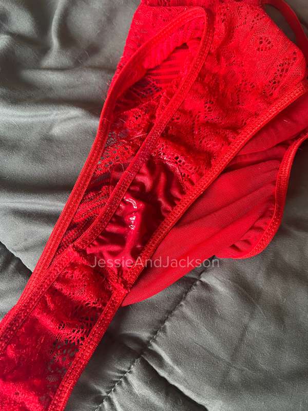 **My creampie soaked lingerie after the livestream yesterday.. 3