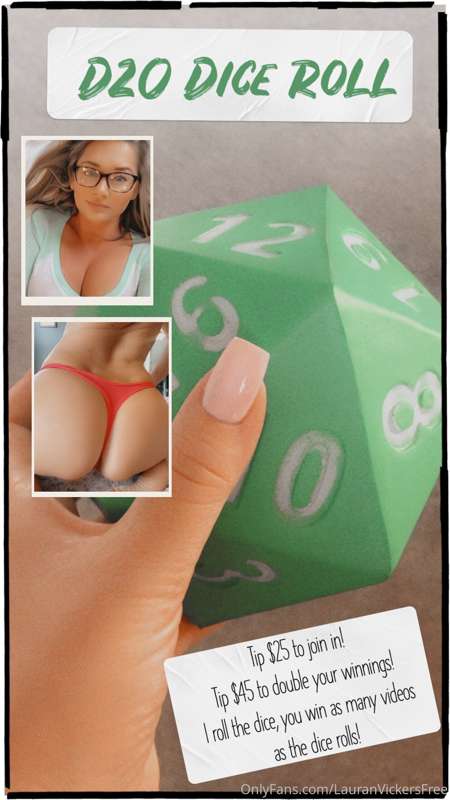 🔥 NEW 🔥 We’re going to play the D20 Dice Roll! You tip $25 t..