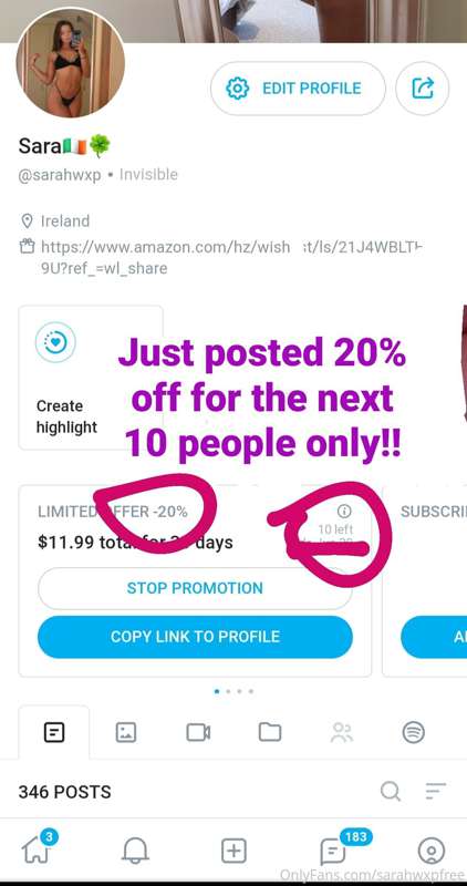 Discounted private page .. Be quick!!! 

Https://onlyfans.co..