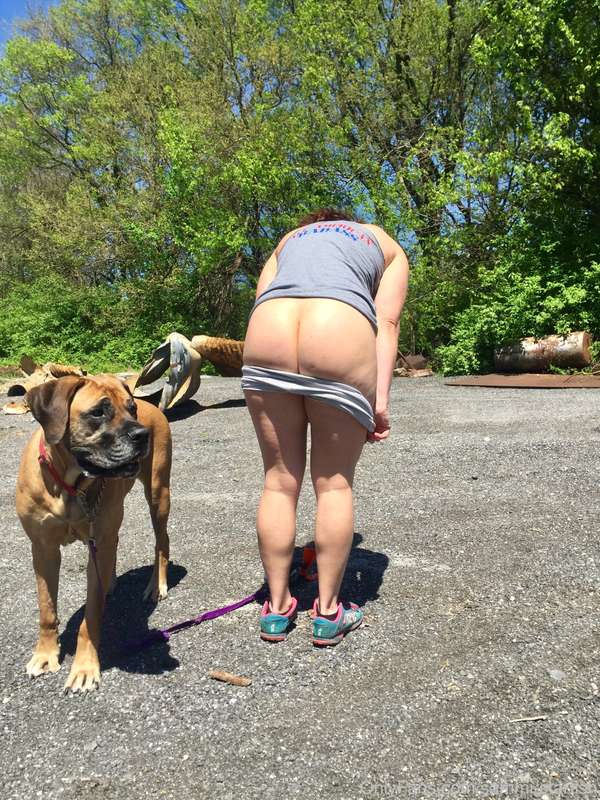 Part 2: flashing my naked booty walking to dog at the park 13