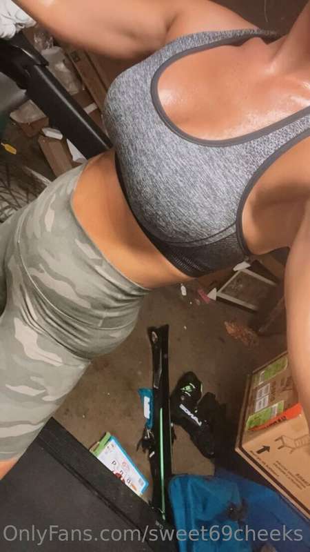 Hot and sweaty after my workout. Would you lick it off? 3
