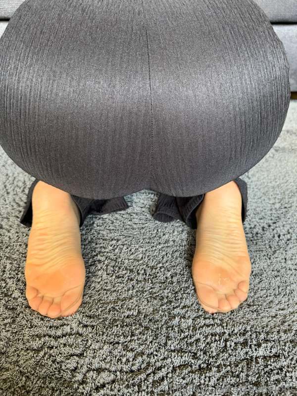 You see me kneeing in front of the couch. Stretch my ass tow..