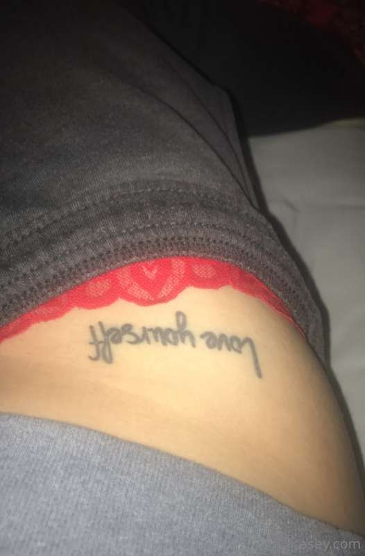 Swipe to see what my tattoo looked like before I grew a mass.. 2