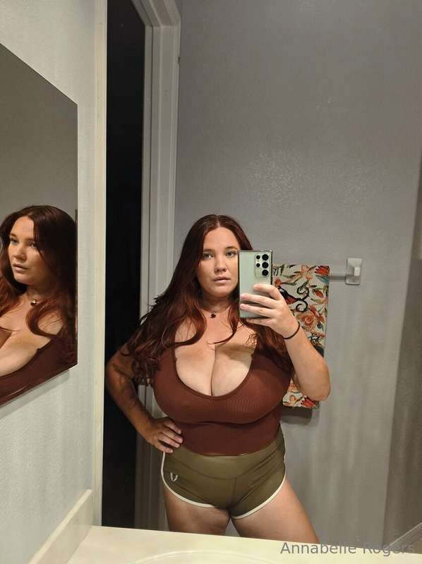 Mirror pics with my big jugs out 😏 1