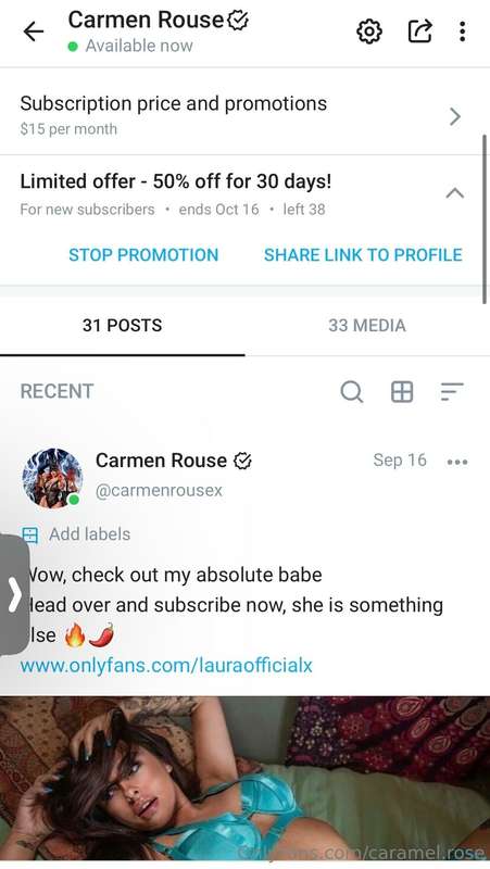 https://onlyfans.com/carmenrousex  This page will be closed ..