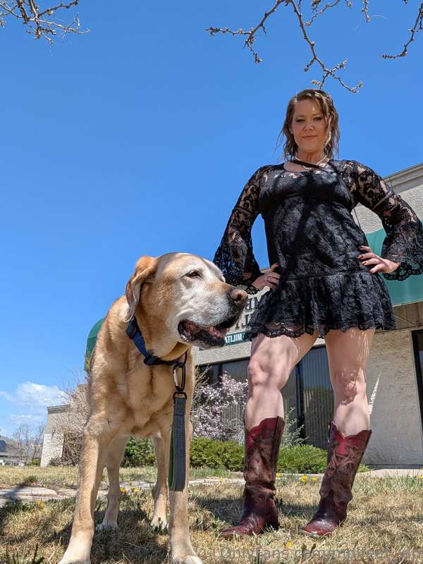 I love getting dressed up! Just a girl her dog and boots!!🥰🐶.. 3