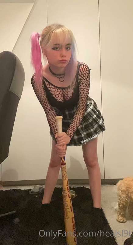 make-shift harley quinn cosplay, her costume should be arriv.. 10