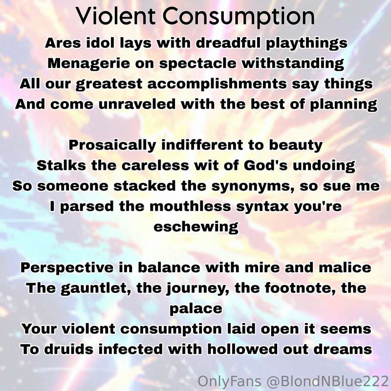 You know I also write poetry also btw?