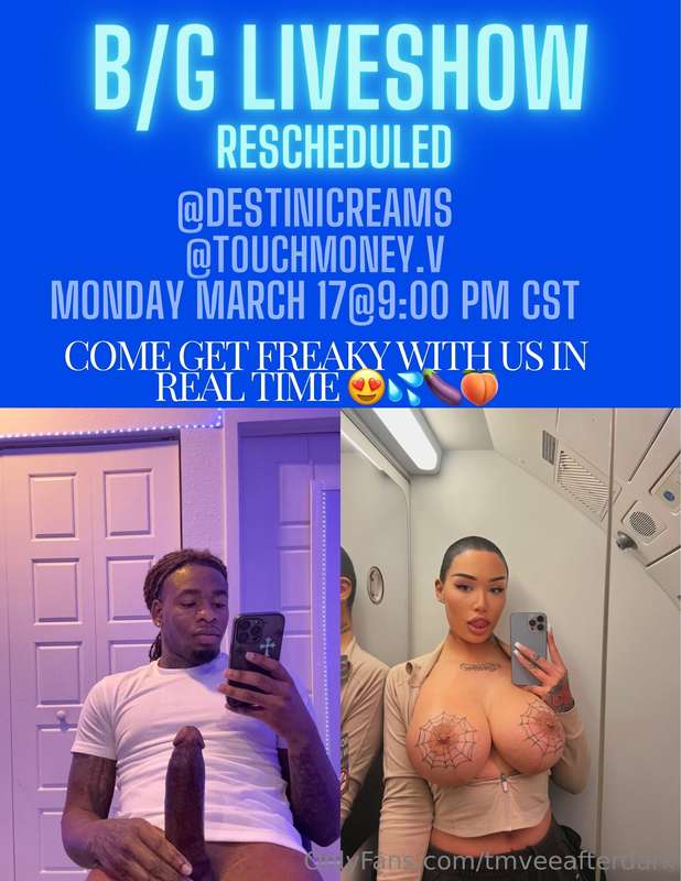 Wassup VIP Join us 9pm CST TIME B/G LIVE FEATURING @destinic..