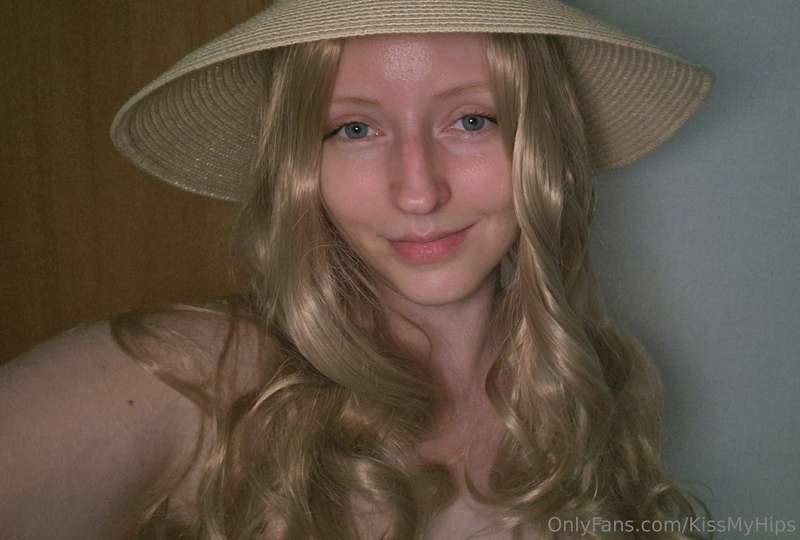 I thought this wig may work with a hat, but my sun hat would..