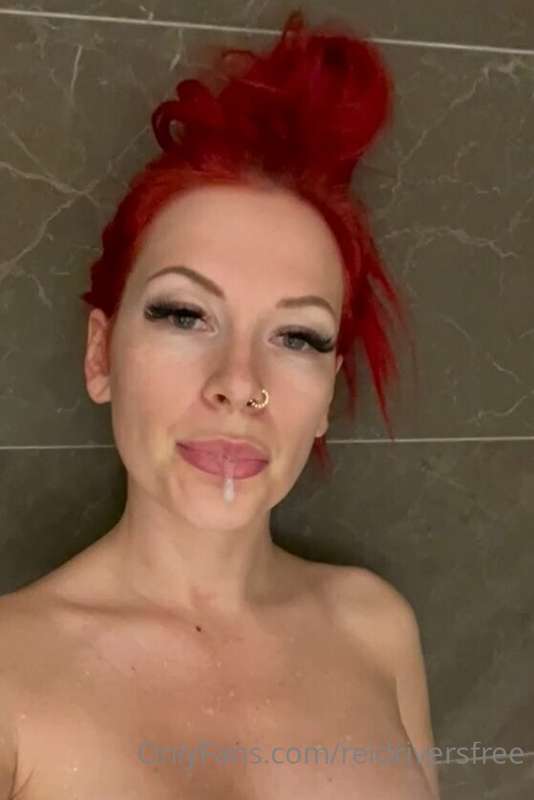 Shower wasn't wet enough, I had to spit all over my tits too..