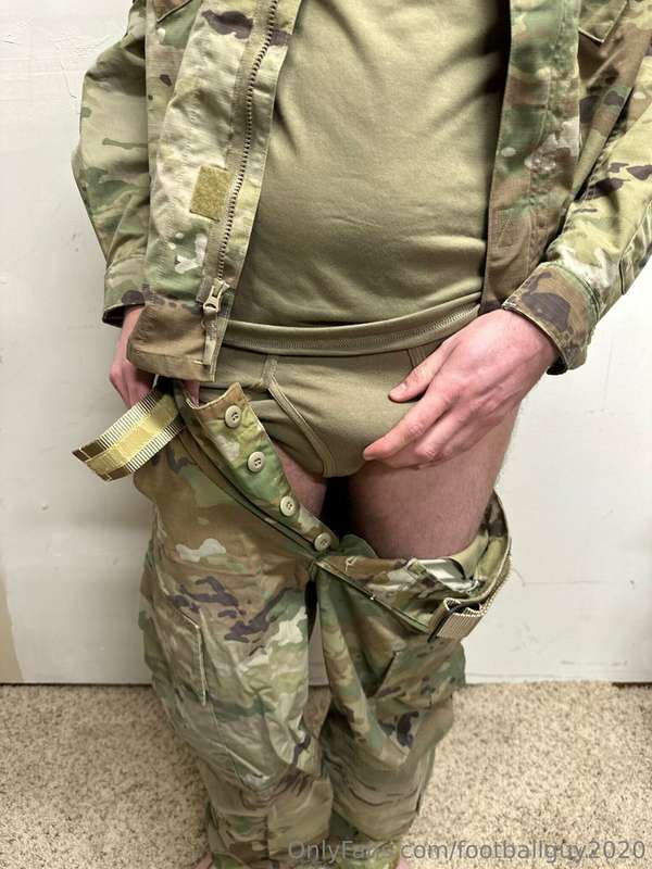 The private doing a little stripping down to his military br.. 6