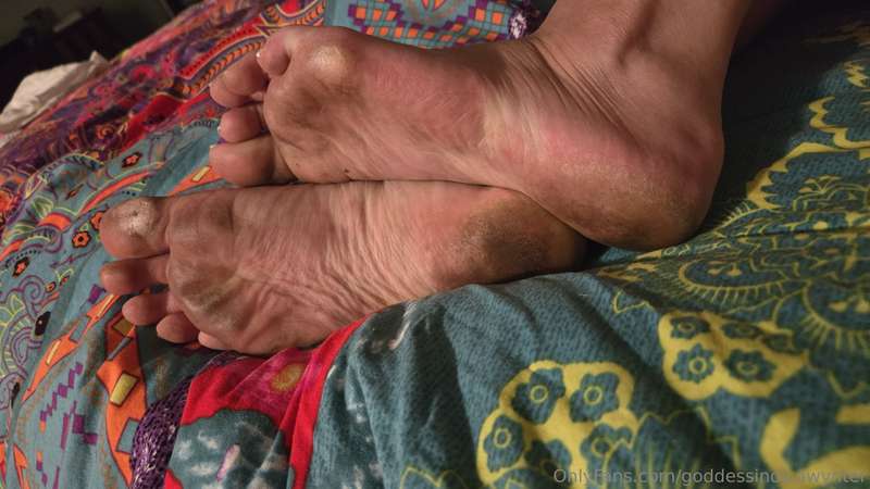 Clean my dirty feet now!!! My calluses are the worst, file t.. 2