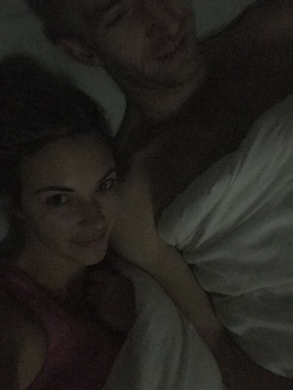 DANNY isn’t happy with me taking selfies laid on him 🤣🤣🤣 