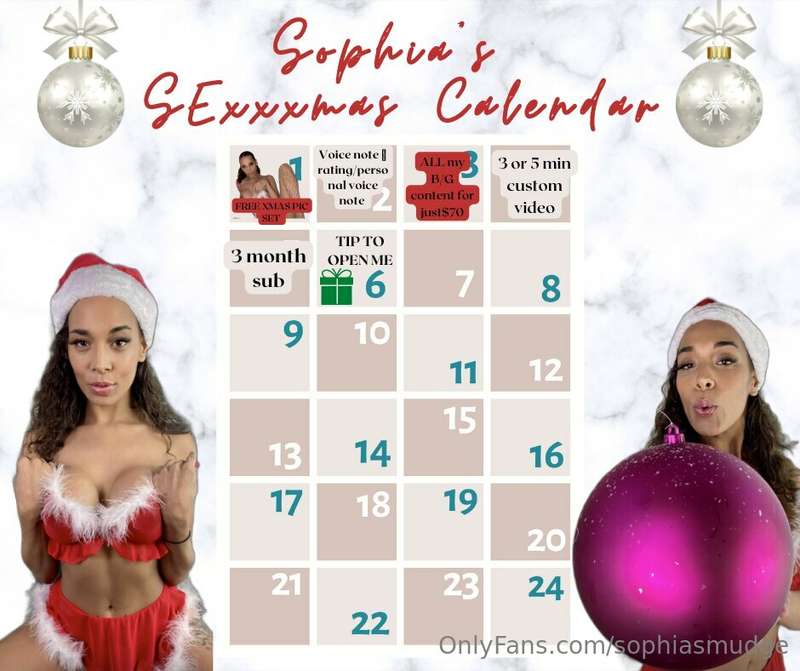 💋🎁🎄 **SOPHIA'S SEXXXMAS CALENDAR DAY 6** 🎄🎁💋  Lets get WETT ..