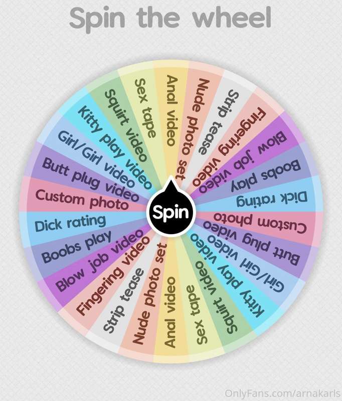New improved SPIN THE WHEELE 
1 spin for 15$ 
2 spins for 25..