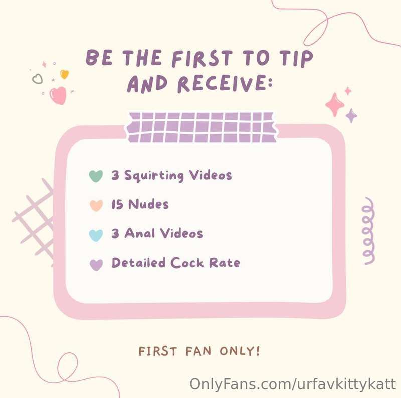 BE THE FIRST TO TIP $15 & GET ALL OF THESE AMAZING GIFTS LIS..