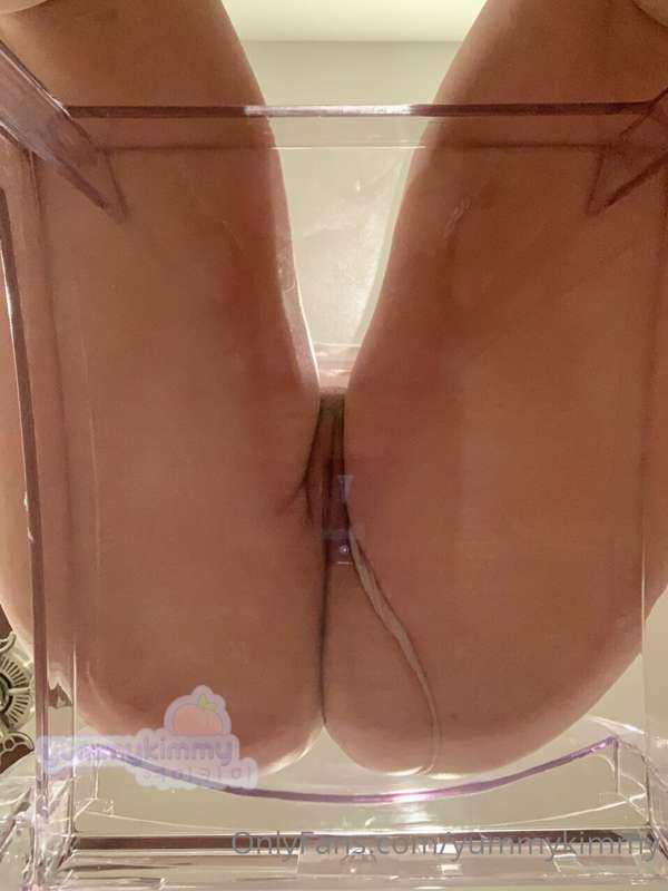 I got a transparent chair to take fun pics on! Upskirt photo.. 2