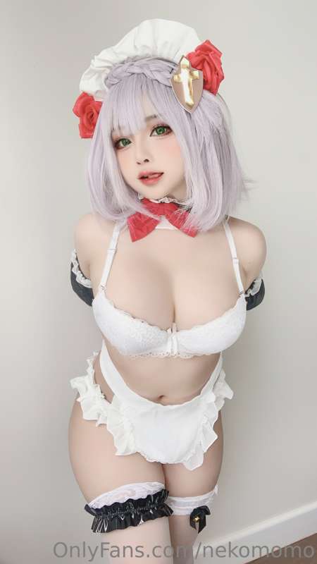 Noelle - Genshin Impact waifu with innocent white maid linge..
