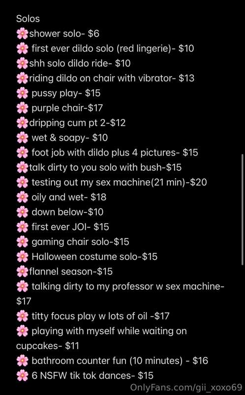 Here’s a list of all my current videos 💓 (I’m always updatin.. 3