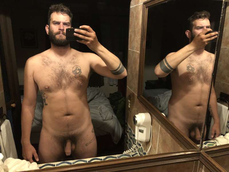 when you wake up real quick in the night and that hotel mirr..