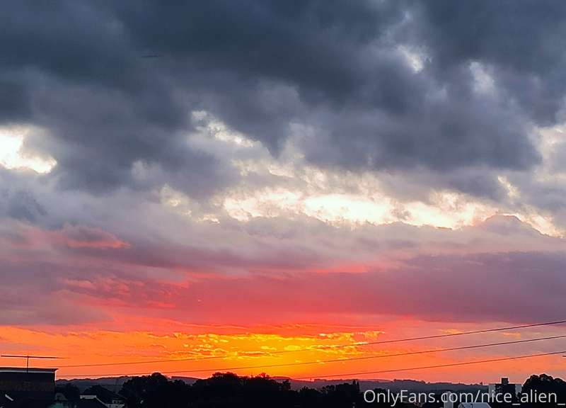 Heavy clouds at sunset 1