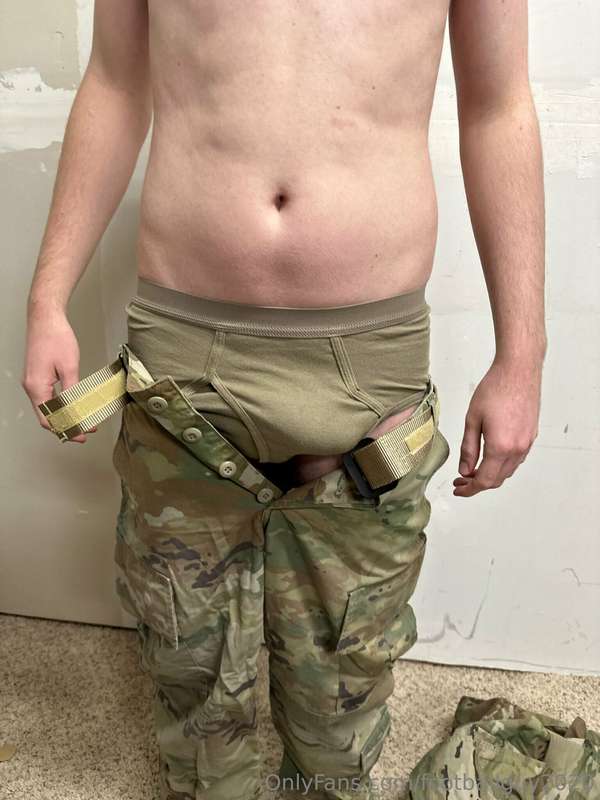 The private doing a little stripping down to his military br.. 6
