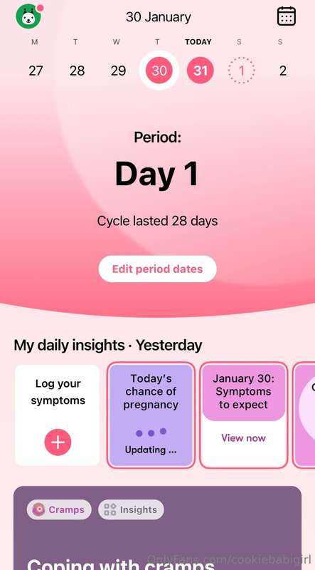 completely forgotten that my period was coming today and it ..