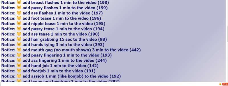 Here’s tip menu for the Exclusive Video!! 
Anything that you.. 2