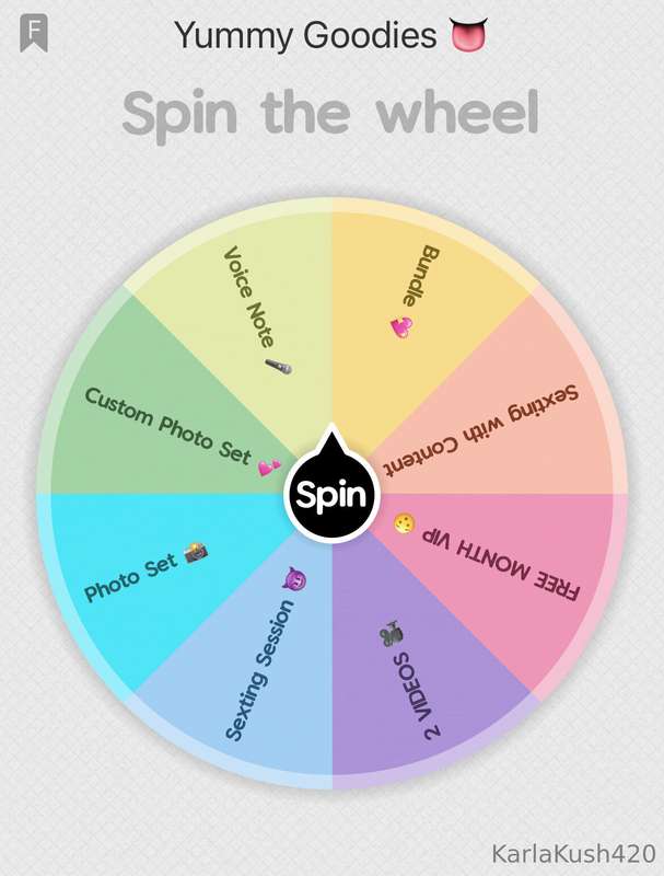 Spin the wheel! $15 for 1 spin! $30 for 3 spins!