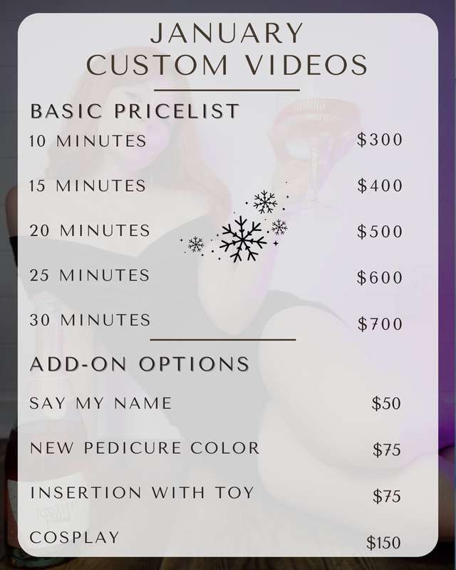 January custom video orders are now open!I only have 3 space..