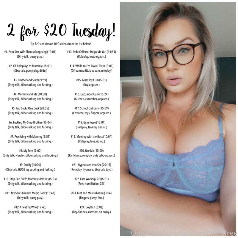 It’s 2 for $20 Tuesday today! 🤩 Simply tip $20 and choose th..