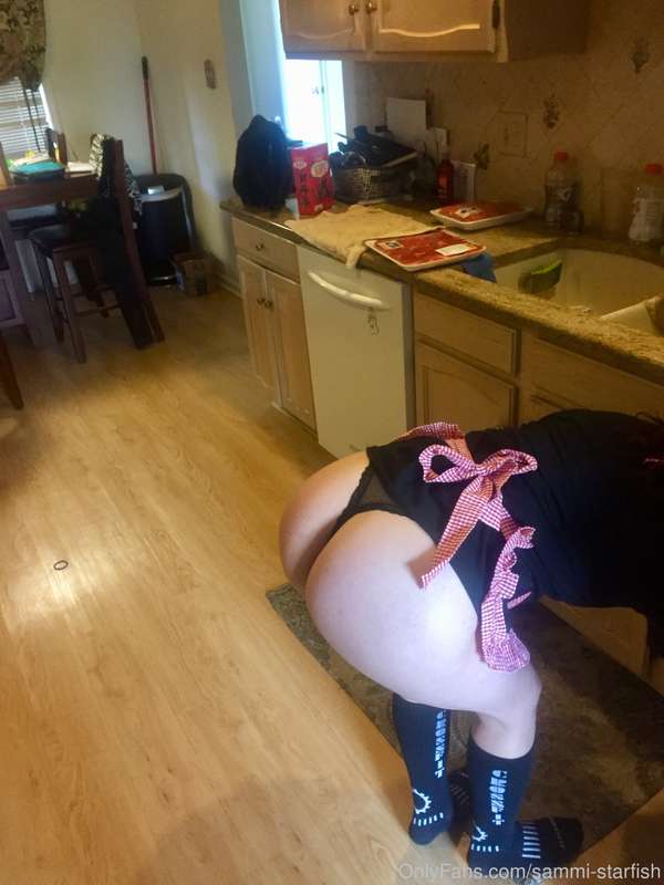 Just cooking some dinner for the family. Thongs are basicall.. 10