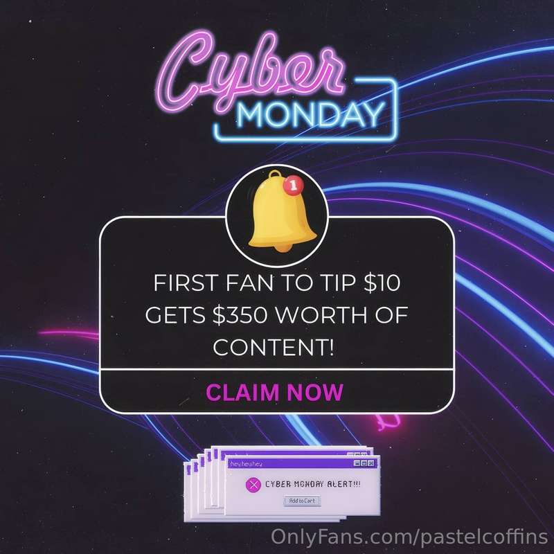 📲👾 𝗖𝗬𝗕𝗘𝗥 𝗠𝗢𝗡𝗗𝗔𝗬 𝗦𝗔𝗟𝗘 👾📲First fan to tip $10 gets $350 worth .. 1