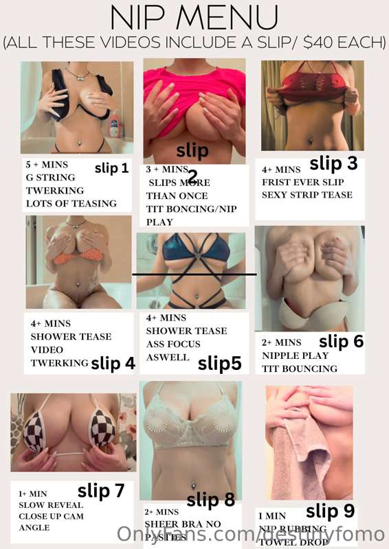**NIP SLIP SPECIAL** Send me a Dm with a tip & the number yo..