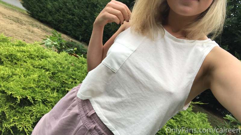 Just sitting in my front yard.. flashing my tits... 2