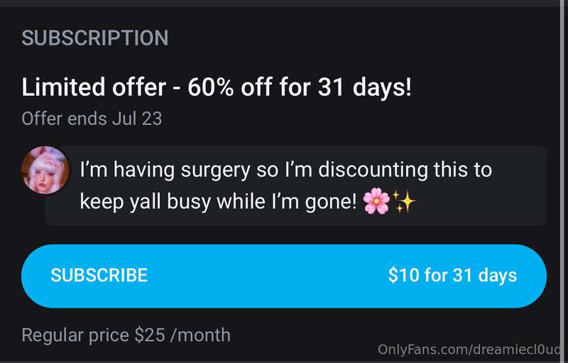 I made my @dreamiecl0udvip account 60% off so yall can enter..