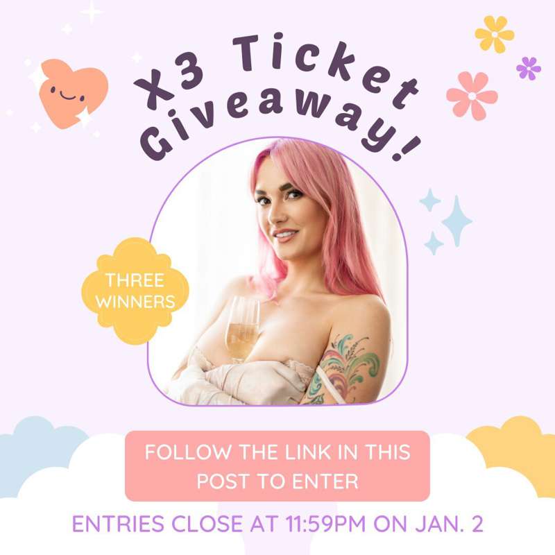 ***X3 TICKET GIVEAWAY!*** 
THREE fans will each win a free t..
