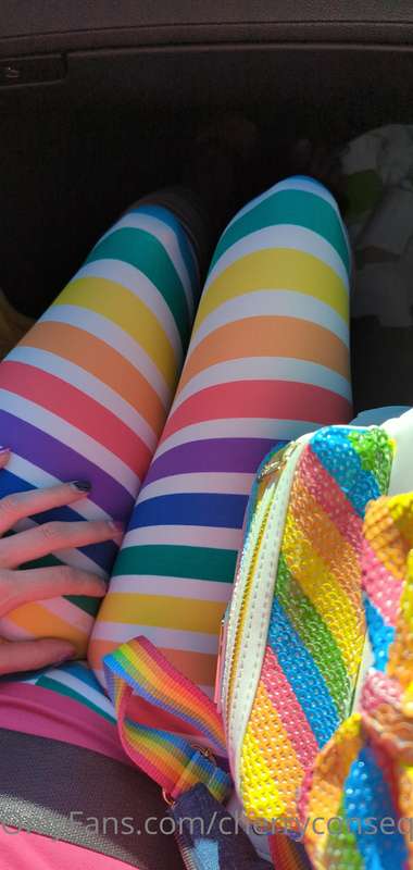 Out at Pride this morning! Grab up my rainbow kitty package ..
