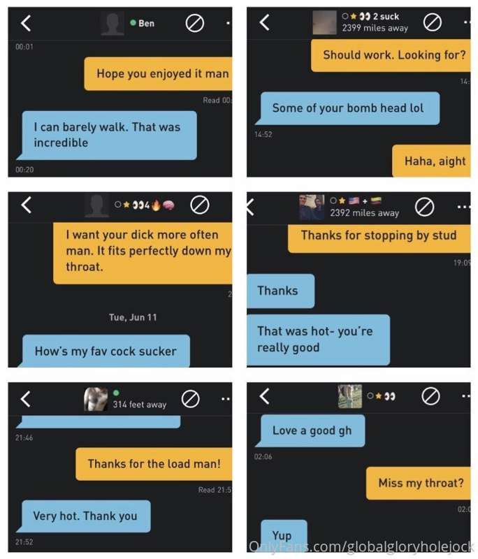 Some of the reviews from guys who’ve visited my gloryhole