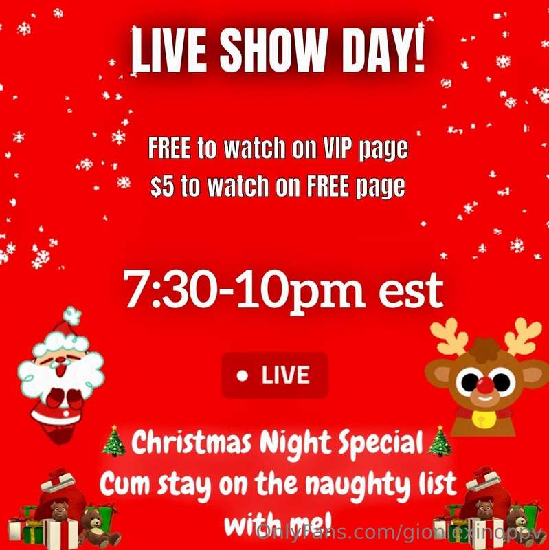 Needing some company on this Xmas night??Come spend your eve..