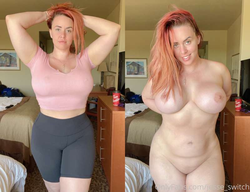 Clothes on but sneaky nips poking out? Or just letting it al..